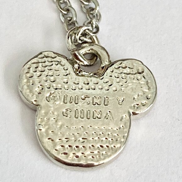 Vintage Disney Mickey Mouse Ears Necklace Icon Charm Red Enamel Disneyana 20" - Picture 5 of 10
